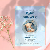 Bleu nuit Ciel bébé Ours Douche Invitation