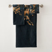 Bleu Nuit Foncé & Or Floral Rustique Glam Boho (En situation)