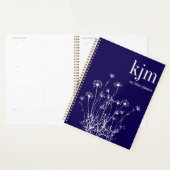 Bleu Nuit Moderne & Fleurs Sauvages Blanches (Devant avec enveloppe)