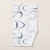 Bleu Nuit Moderne Lignes de Ruban Abstrait Été (Serviette à main)
