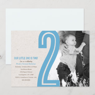 Bleu numéro deux Invitation de fête d'anniversaire
