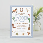 Bleu Occident 3ème anniversaire Rodeo Invitation (Debout devant)