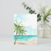 Bleu océan plage de cocotiers Invitation (Debout devant)