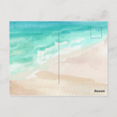 Bleu océan plage de cocotiers Invitation (Dos)