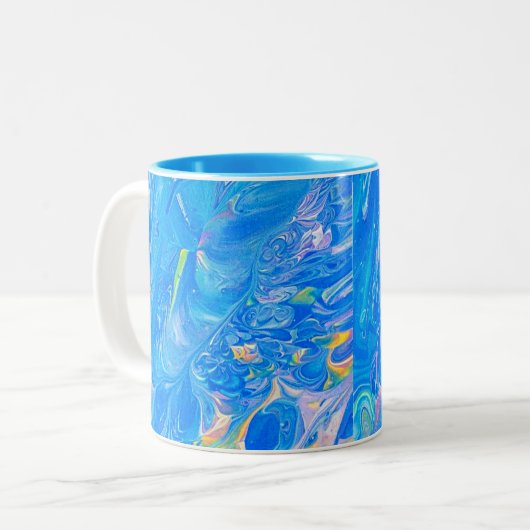 Bleu Ocean Scene Mug (Devant gauche)