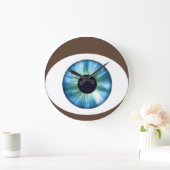 Bleu Oeil Sombre Peau Acrylique Horloge murale (Maison)
