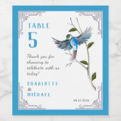 Bleu Oiseau de Bonheur Numéro de tableau Étiquette (Étiquettes simples)