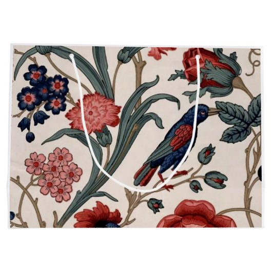 Bleu oiseau et sac cadeau fleuri (Dos)