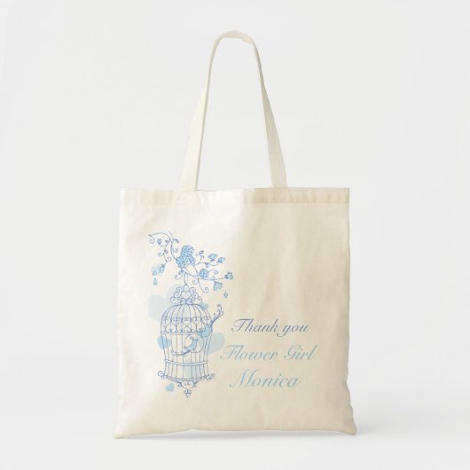 Bleu oiseau mariage sac fille fille (Devant)