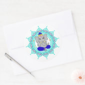 Bleu om mandala autocollant (Enveloppe)