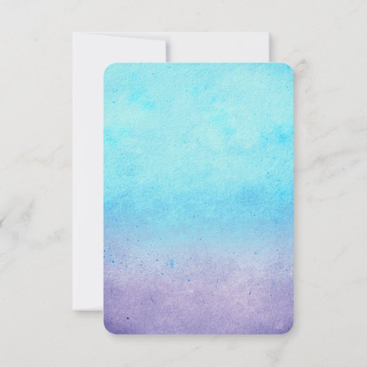 bleu ombre sable dollar mariage plage carte RSVP (Dos)