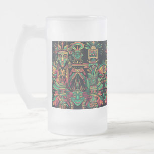 Bleu ondulé "Aztec Dream" Mug en verre de 473ml