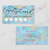 bleu opal texture arrière - plan carte de fidélité (Devant / Derrière)