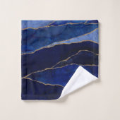 Bleu & Or Agate Moderne Glam Minimal Bain Chic À (Gant de toilette)