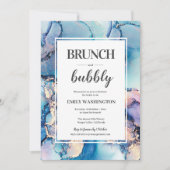 Bleu or Brunch & Bubbly Invitation de douche nupti (Devant)