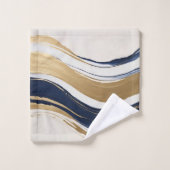 bleu or et beige abstraits bracelets (Gant de toilette)