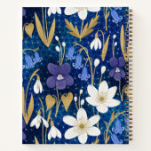 Bleu & Or Illustré Floral Gratitude Journal (Dos)