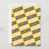 Bleu & Or Moderne Graduation Photo Invitation (Dos)