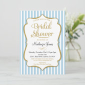 Bleu or nuptiale douche Invitation Pastel Blue (Debout devant)