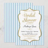 Bleu or nuptiale douche Invitation Pastel Blue (Devant / Derrière)