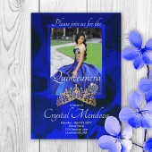 Bleu, or Quinceanera Rhinestone Tiara Invitation
