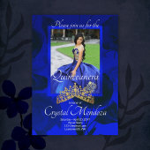 Bleu, or Quinceanera Rhinestone Tiara Invitation