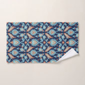 Bleu Orange Blanc Turc Oriental Floral (Serviette à main)