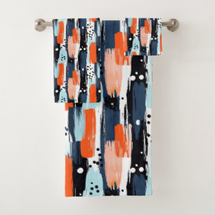 Bleu orange brosses Motif Abstrait