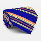 Bleu orange Cravate en bande jaune (Roulé)