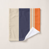 Bleu orange et rayures de couleur bleue (Gant de toilette)