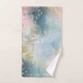 Bleu orange et rose abstrait (Serviette à main)