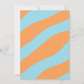 Bleu Orange Train Anniversaire Fête Invitation (Dos)