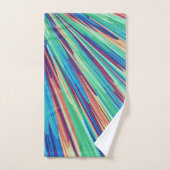 Bleu orange Turquoise Abstrait (Serviette à main)