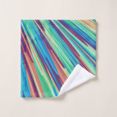 Bleu orange Turquoise Abstrait (Gant de toilette)