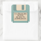 Bleu Ordinateur Vieux École Disquette Stickers (Sac)