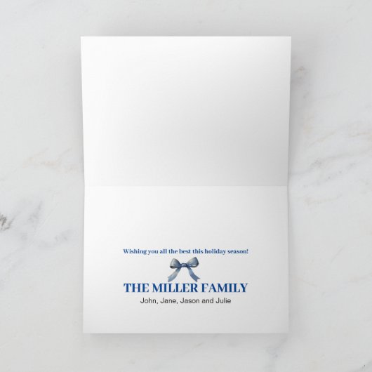 Bleu Ornements Noël Invitation (Intérieur)