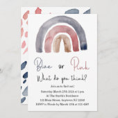 Bleu ou rose Que pensez-vous de Rainbow Invitation (Devant / Derrière)