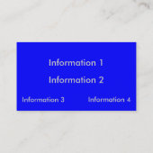 Bleu ou toute couleur avec des cartes de visite de (Dos)