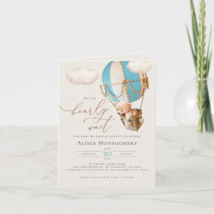 Bleu Ours à air chaud Invitation