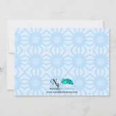 Bleu Ours Fleurs Rétro Invitation Baby shower (Dos)