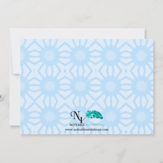 Bleu Ours Fleurs Rétro Invitation Baby shower (Dos)