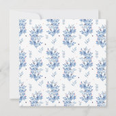 Bleu Painage Foliage Invitation à la douche nuptia (Dos)