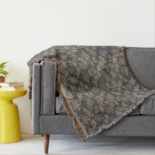 Bleu paisible et crème Batik Jeter la couverture