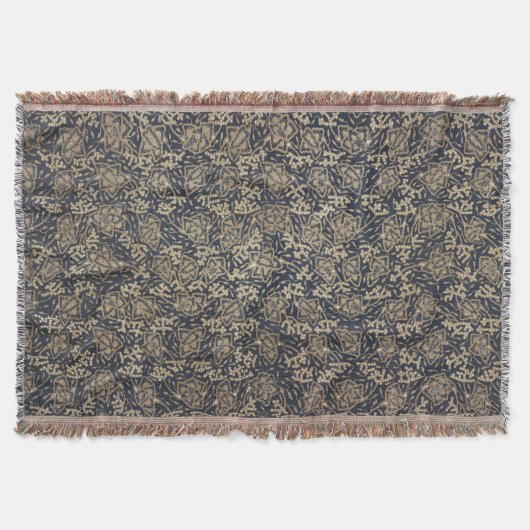 Bleu paisible et crème Batik Jeter la couverture (Devant)