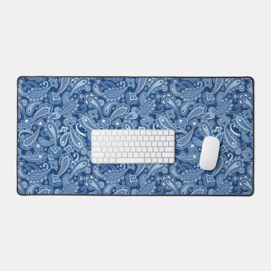 Bleu Paisley Desk Mat (Clavier et souris)