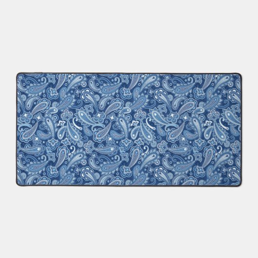 Bleu Paisley Desk Mat (Recto)