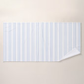 Bleu pâle et blanc cinq bandes motif (Serviette de bain)