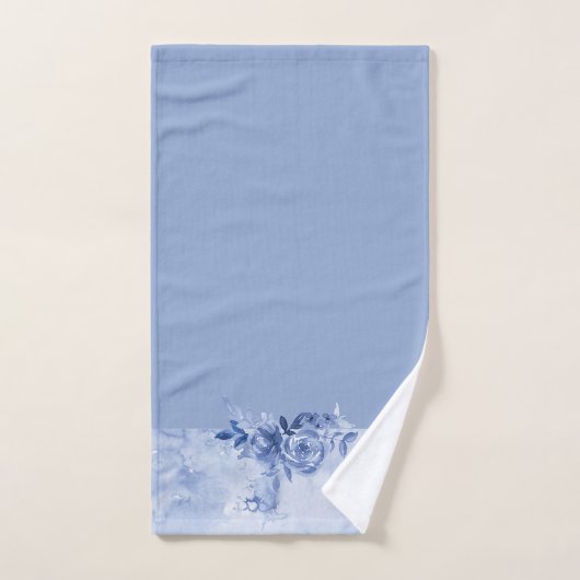 Bleu pâle et bleu Roses (Serviette à main)