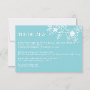 Bleu pâle Fleurs de Magnolia Mariage RSVP
