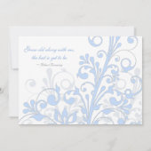 Bleu pâle, gris et blanc Faire-part de mariage (Dos)